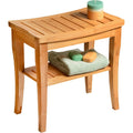 Bamboo Shower Bench with Storage Shelf