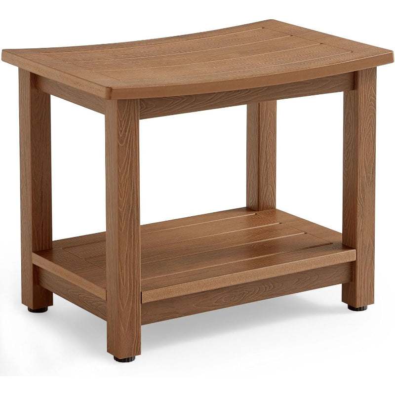 Heavy‑Duty HDPS Shower Bench with Storage