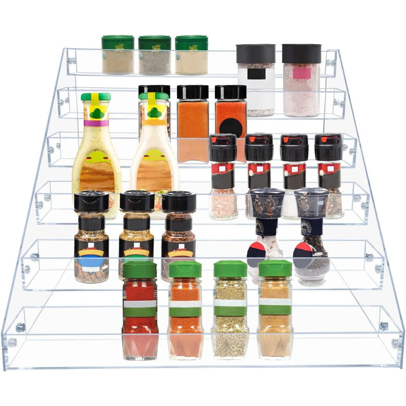 6‑Tier Clear Acrylic Spice Rack