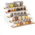 5‑Tier Wooden Display Riser Spice Rack