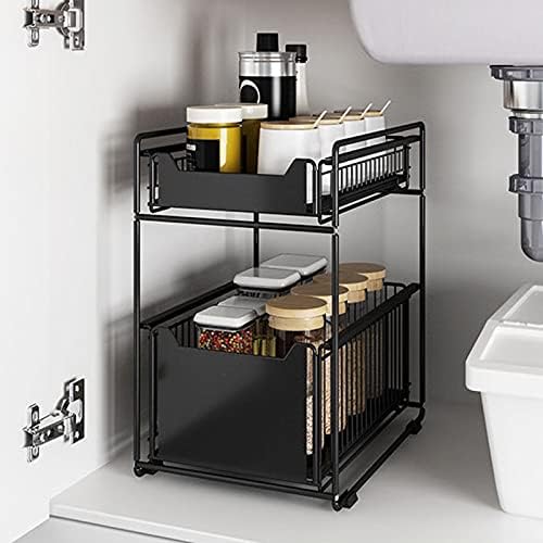 2‑Tier Pull‑Out Multi‑Purpose Under‑Sink Storage Rack