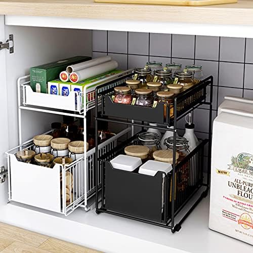 2‑Tier Pull‑Out Multi‑Purpose Under‑Sink Storage Rack