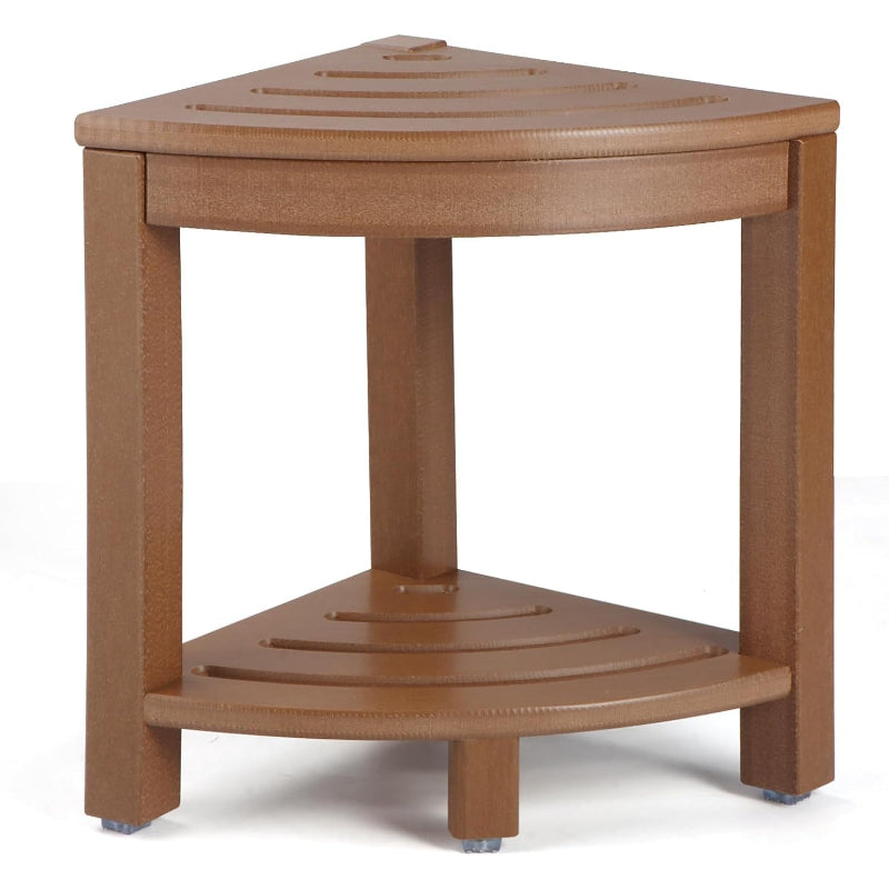 HDPE Corner Shower Bench with Shelf