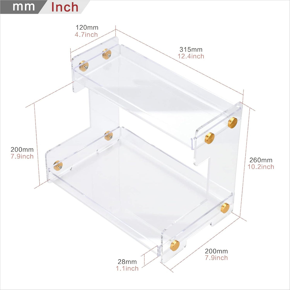 2‑Tier Acrylic Countertop Storage Organizer