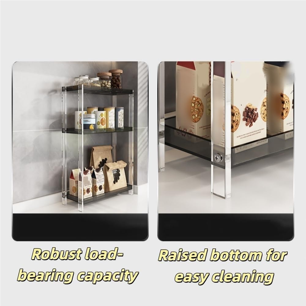 Small Clear Multi‑Layer Acrylic Countertop Spice Rack