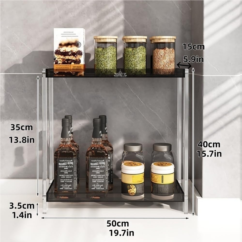 Small Clear Multi‑Layer Acrylic Countertop Spice Rack
