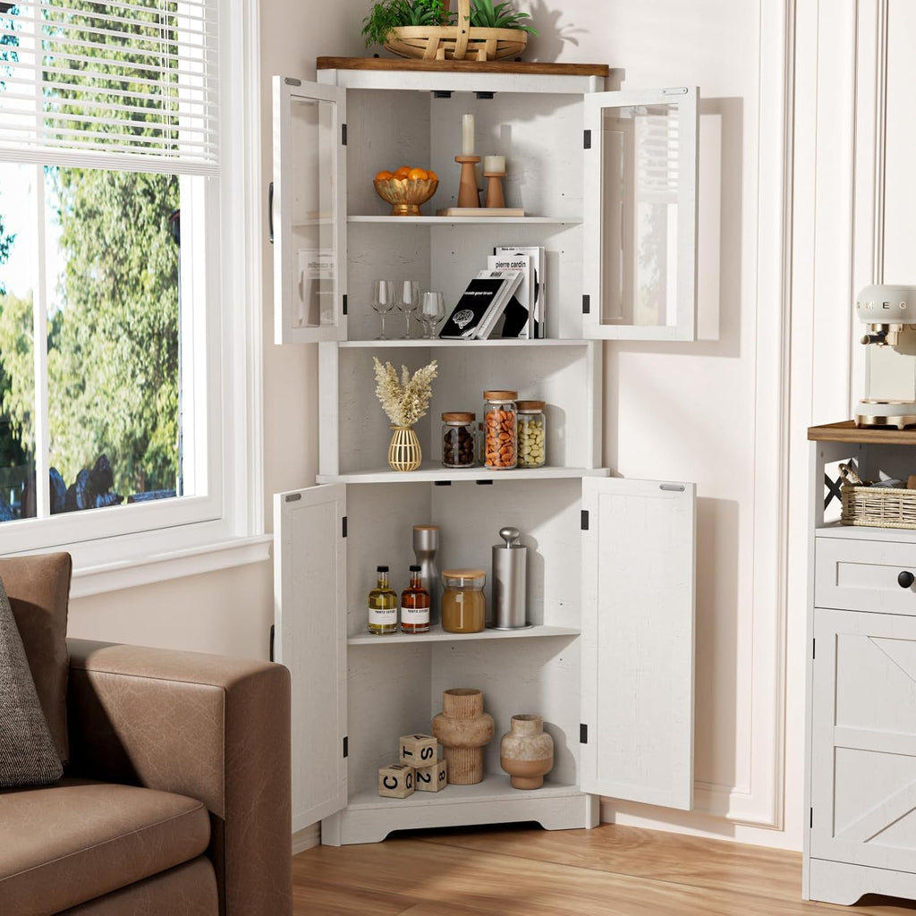 67" Tall Farmhouse Corner Cabinet