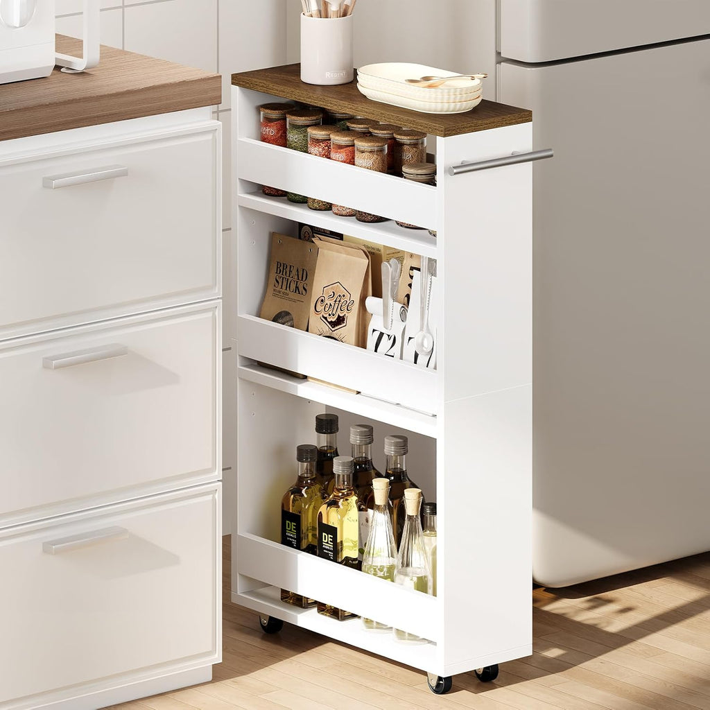 4‑Tier Slim Rolling Storage Cart