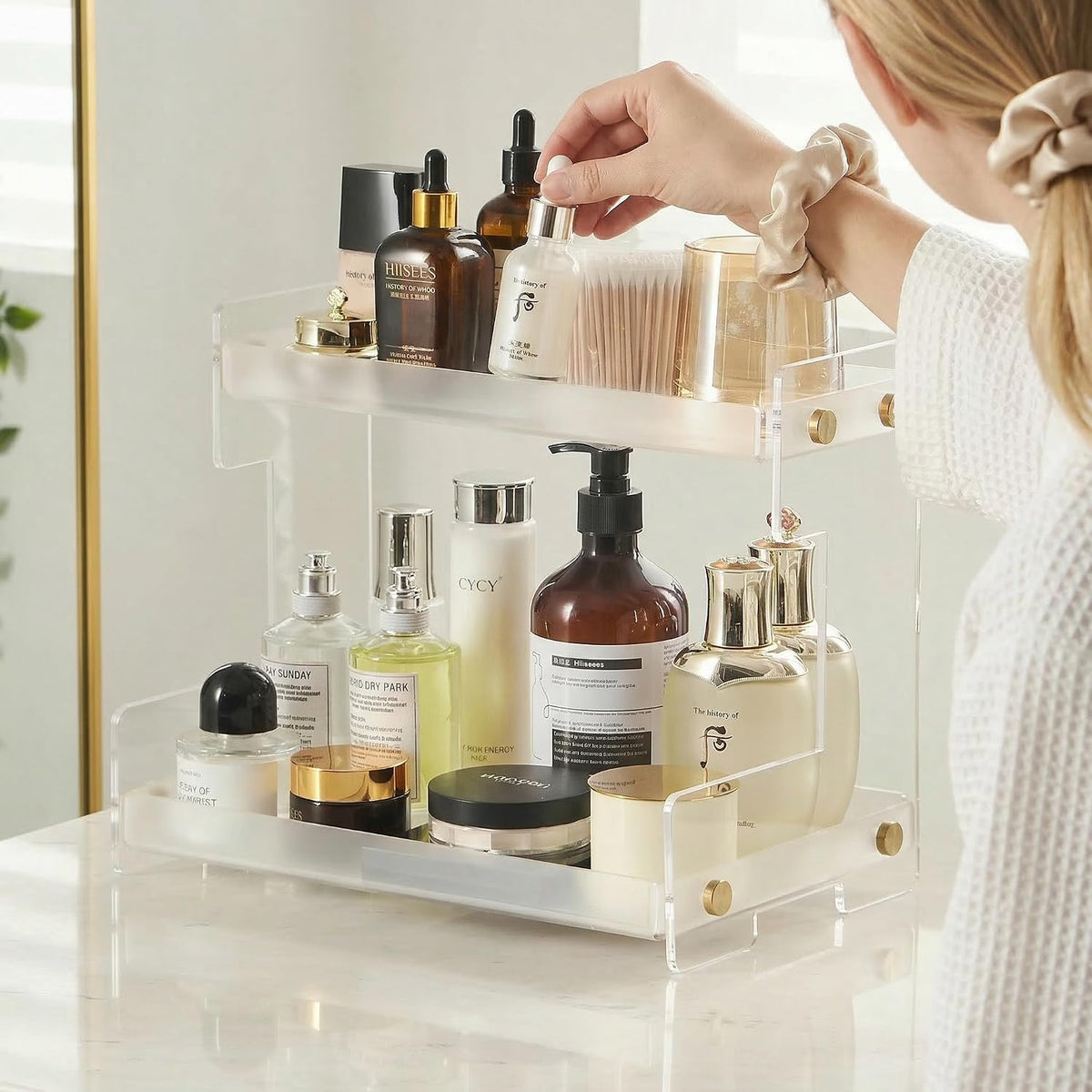 2‑Tier Multi‑Room Countertop Storage Organizer