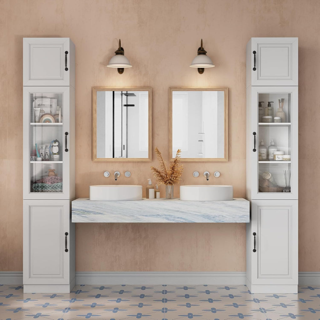 Sweet Memory Tall Freestanding Glass‑Door Cabinet