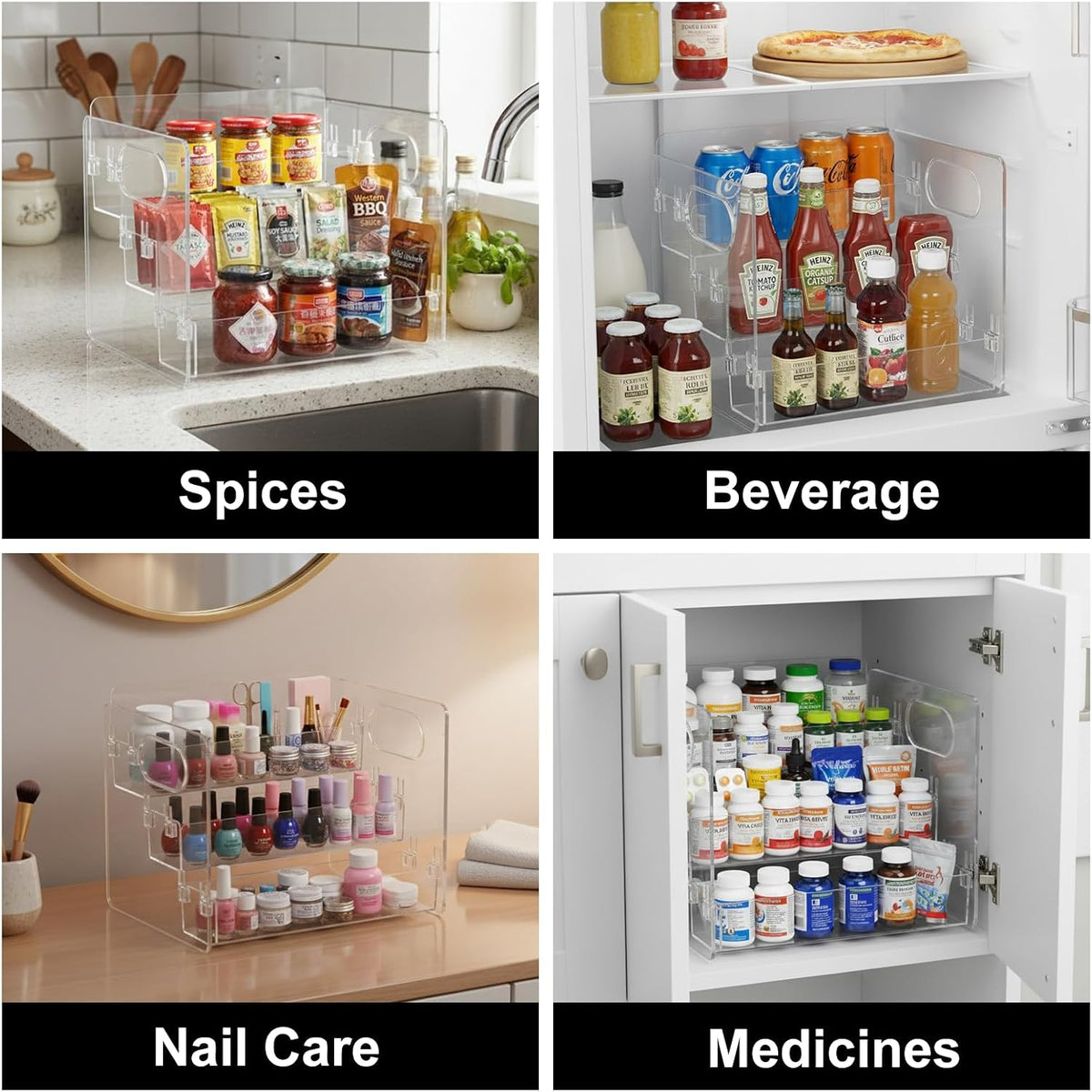 3‑Tier Countertop Vitamin & Medicine Organizer