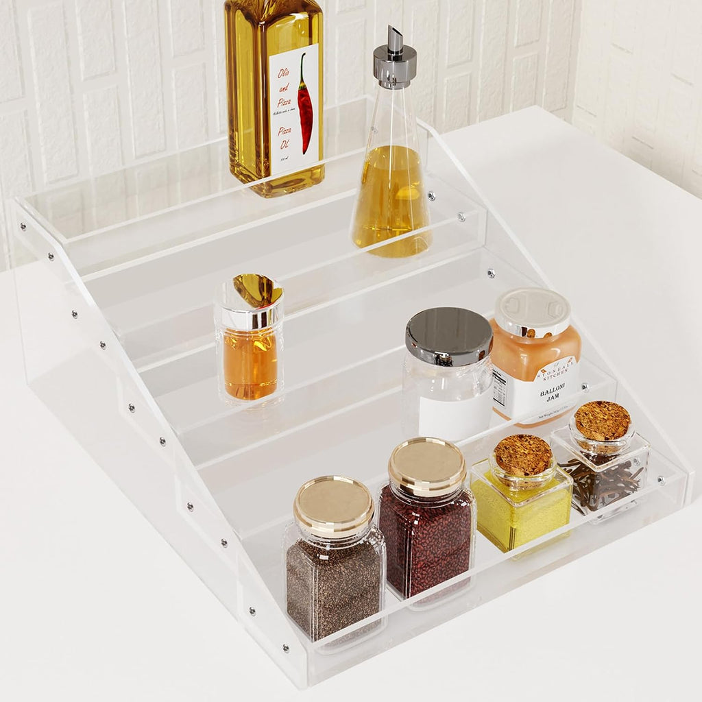 Acrylic Tiered Kitchen Spice Rack Organizer