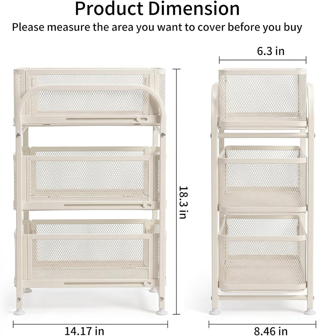 White 3‑Tier Pull‑Out Under‑Sink Organizer