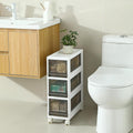 Gray 3‑Drawer Narrow Rolling Plastic Cart