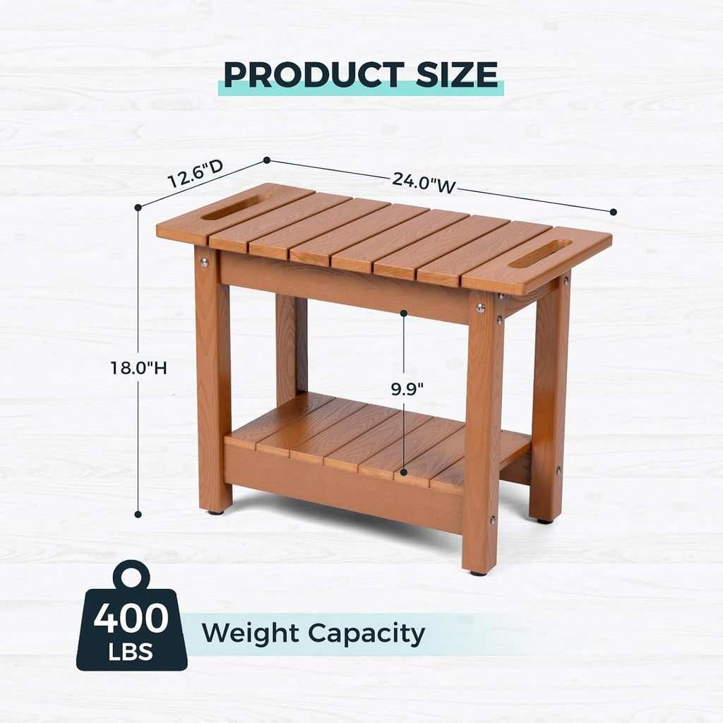 24" HIPS Waterproof Shower Bench