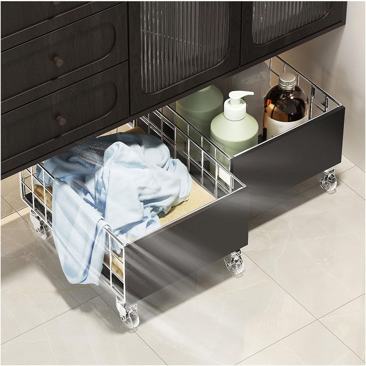 Rolling Multi‑Function Mobile Storage Cart with Wheels