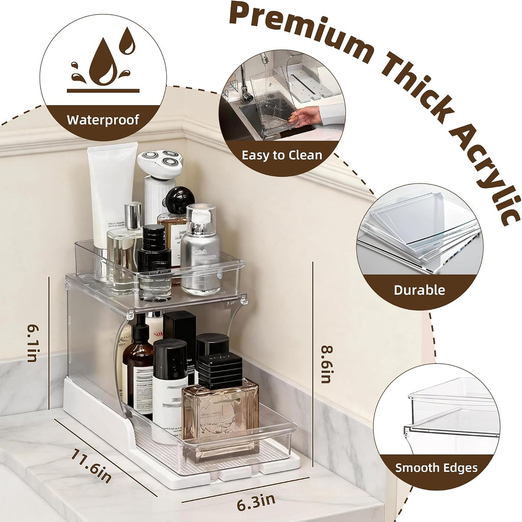 Spice Rack, Countertop Shelf Organizer, 2 Tier Kitchen Organizer