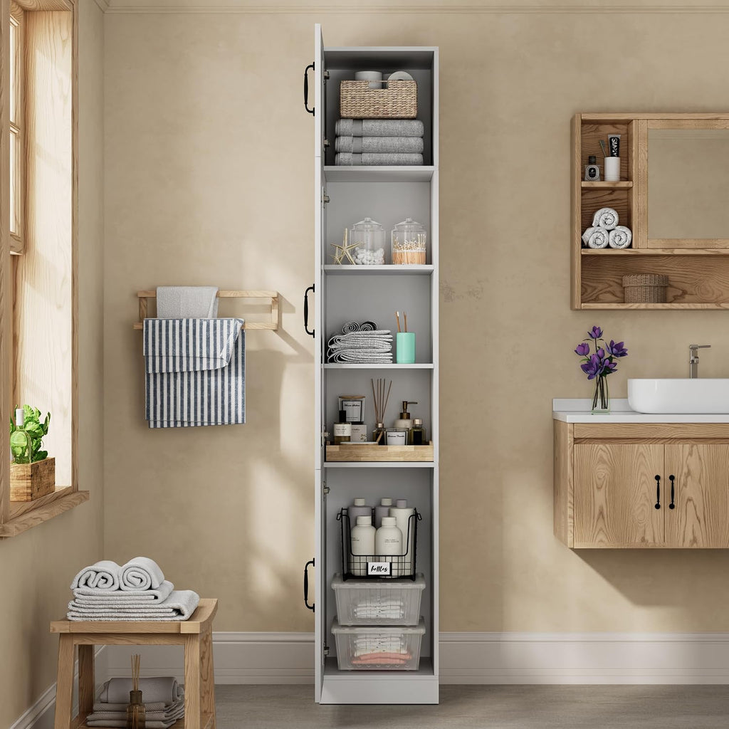 Sweet Memory Tall Freestanding Glass‑Door Cabinet