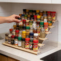 6‑Tier Wooden & Acrylic Countertop Spice Rack