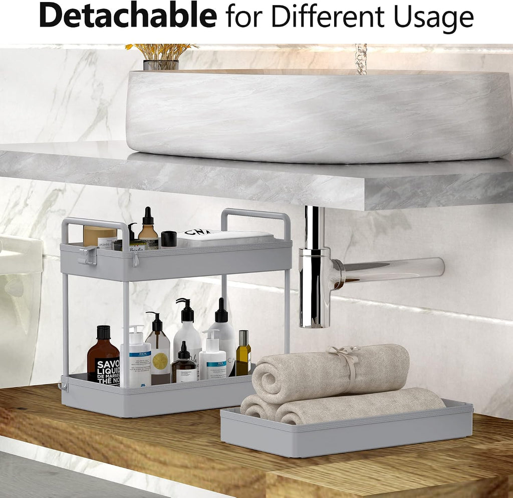 Gray 3‑Tier Slim Rolling Storage Cart