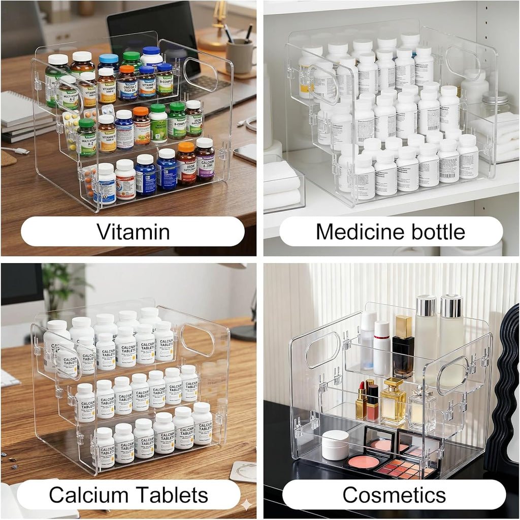 3‑Tier Countertop Vitamin & Medicine Organizer