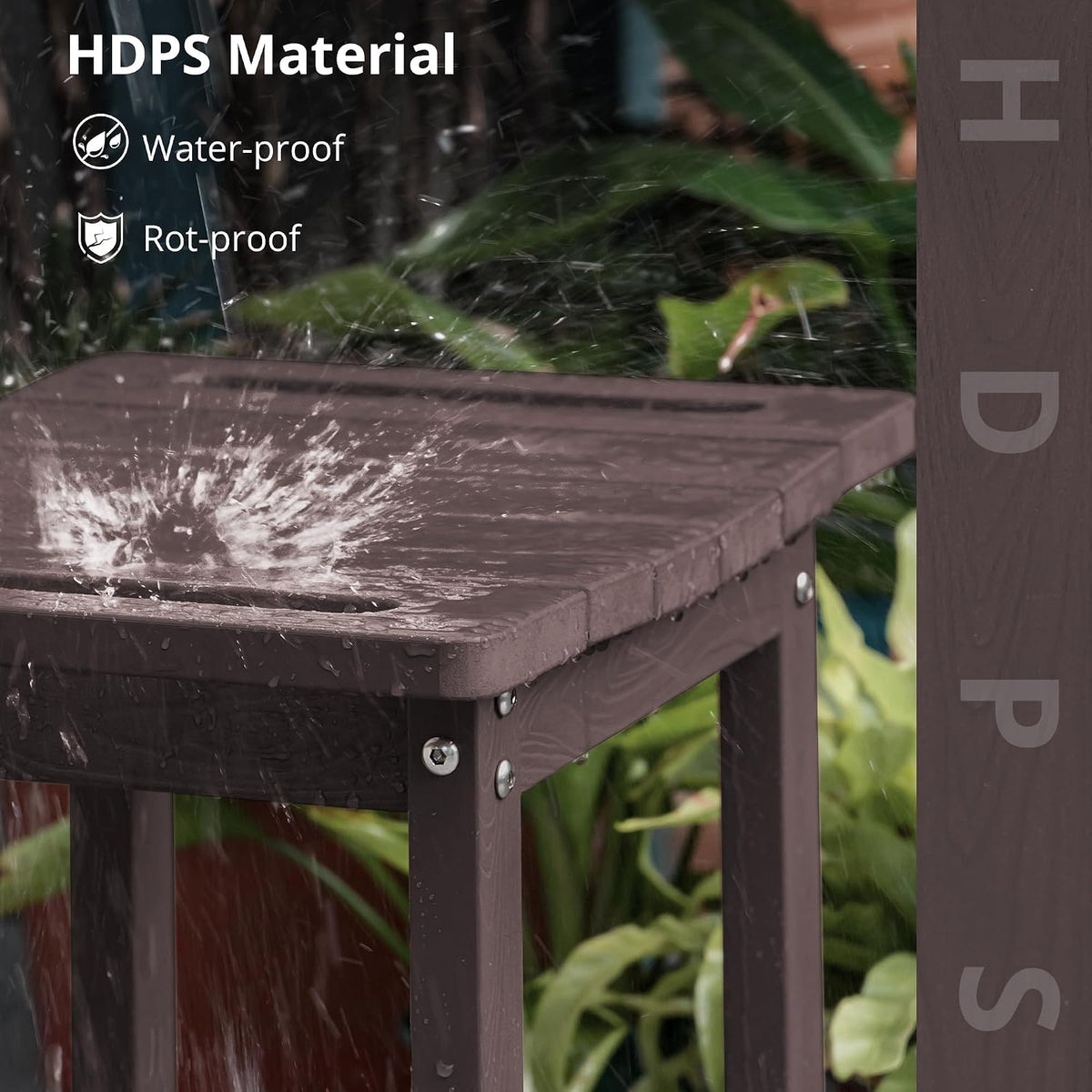 Espresso HDPS Shower Bench with Shelf