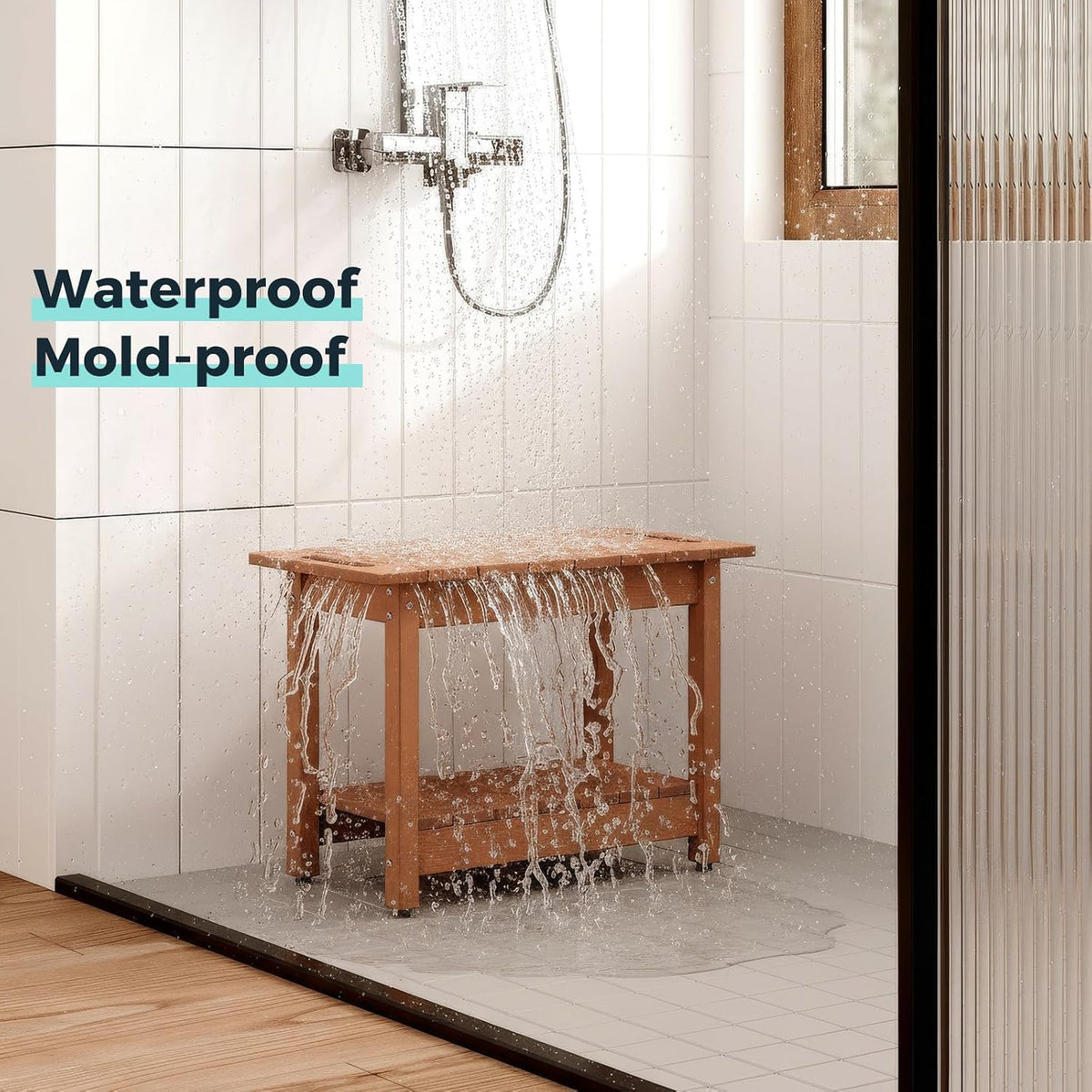 24" HIPS Waterproof Shower Bench