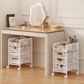 White 4‑Tier Narrow Rolling Makeup Storage Cart