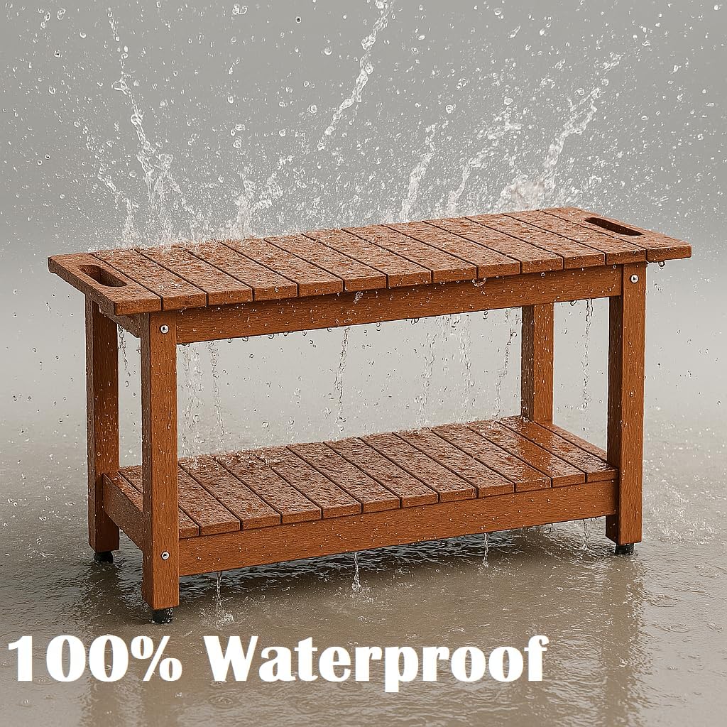 35" Waterproof HIPS Shower Bench