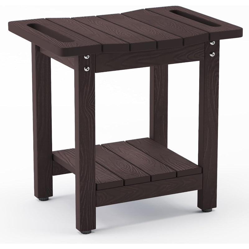 Espresso HDPS Shower Bench with Shelf