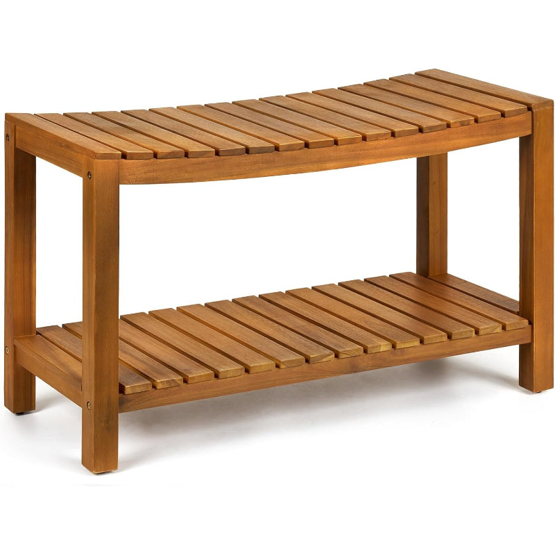 32" Solid Teak Shower Bench