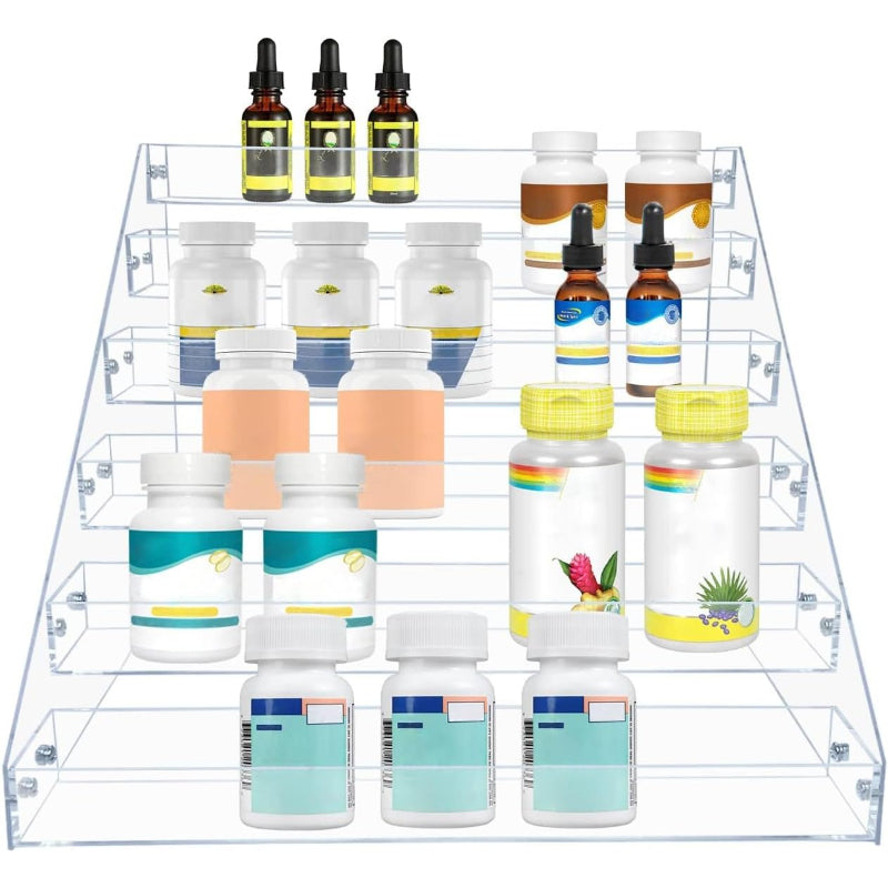 6‑Tier Clear Acrylic Spice Rack