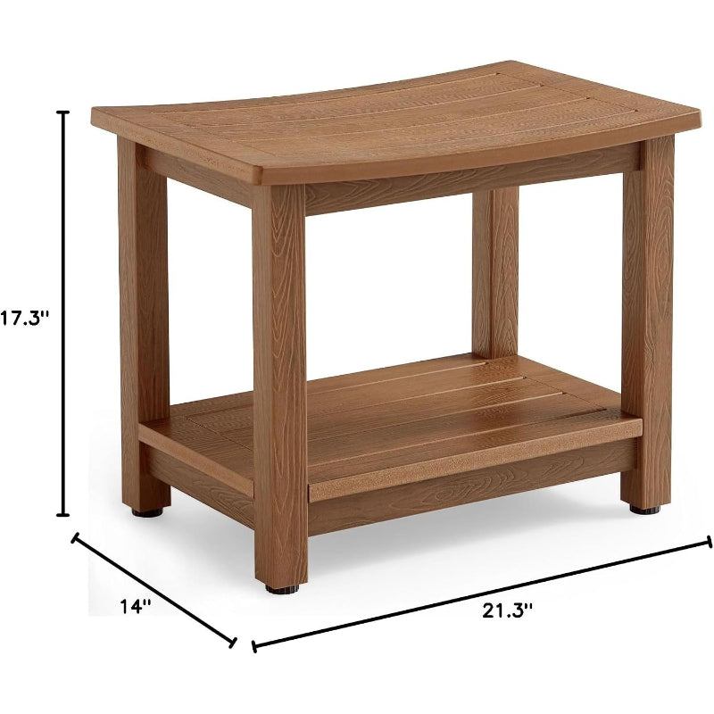 Heavy‑Duty HDPS Shower Bench with Storage