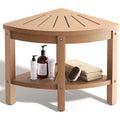 17.7" HIPS Corner Teak Shower Bench